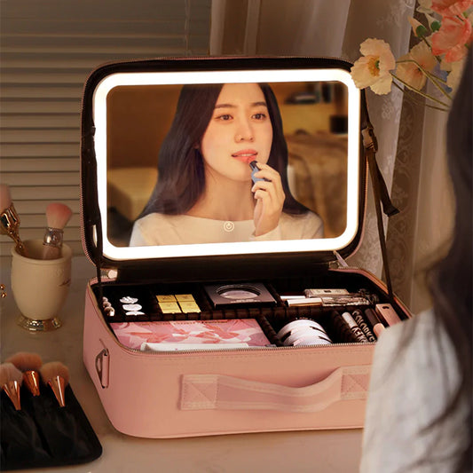 Mini Makeup Travel Bag with LED Mirror