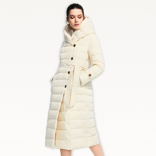Belted Down Puffer Parka Coat