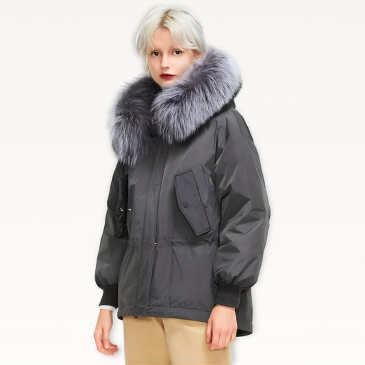 Faux Fur Hooded Parka Coat