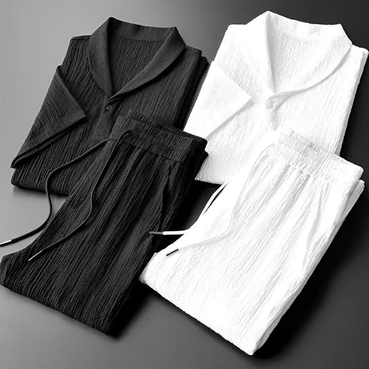 Men’s 2-Piece Summer Set Bundle - Black & White