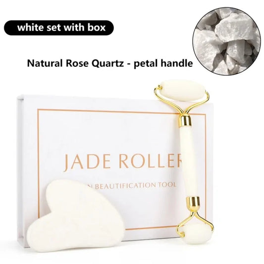 Natural Rose Quartz Jade Roller Set – Revitalize Your Skin and Enhance Your Natural Beauty