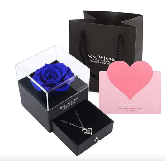 Acrylic Preserved Rose Jewelry Gift Box