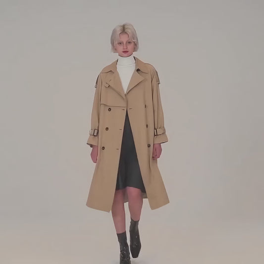 Convertible Oversized Belted Trench Coat