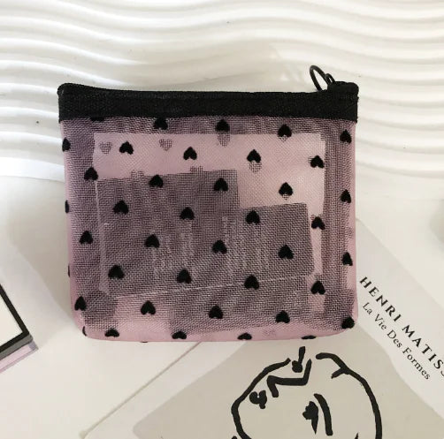 Love Mesh Cosmetic Bag: Stylish and Spacious Storage for Your Beauty Essentials